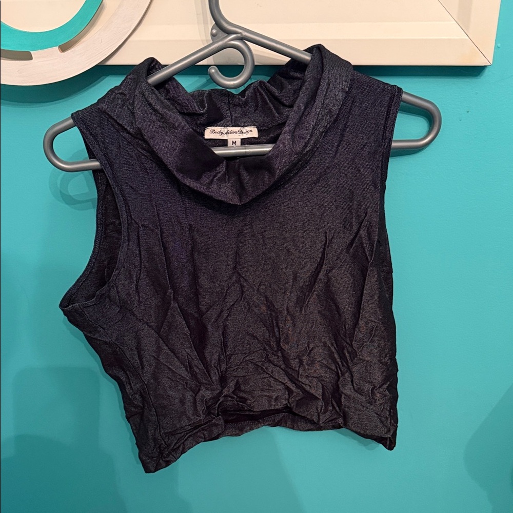 Denim Print Sleeveless Top